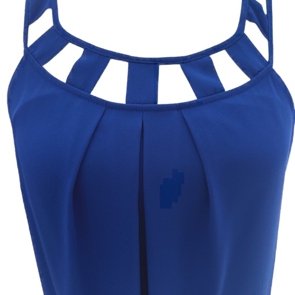 Express Royal Blue Halter Top - Picture 3 of 4